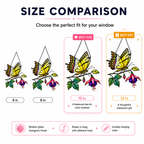 Swallowtail butterfly fuchsia suncatcher size comparison 6 8 10 12 inch