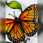Monarch butterfly holographic acrylic close up detail