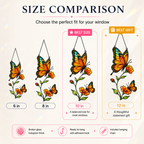 Monarch butterfly cosmos suncatcher size comparison 6 8 10 12 inch
