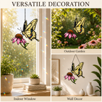 Swallowtail butterfly coneflower suncatcher versatile decoration indoor outdoor wall