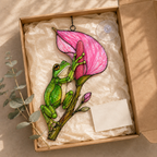 Tree frog calla lily suncatcher gift box packaging