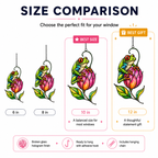 Tree frog pink tulip suncatcher size comparison 6 8 10 12 inch