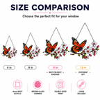 Monarch butterfly cherry blossom suncatcher size comparison 6 8 10 12 inch