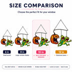 Monster Pumpkin Chasing Frogs Holographic Acrylic Suncatcher