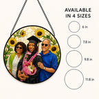 Personalized Sunflower Photo Stained Glass Suncatcher