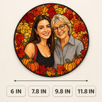 Personalized Autumn Leaves Photo Stained Glass Suncatcher