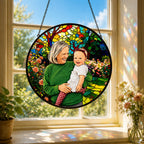 Personalized Rose Garden Photo Stained Glass Suncatcher