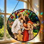Personalized Rose Garden Photo Stained Glass Suncatcher