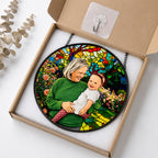 Personalized Rose Garden Photo Stained Glass Suncatcher