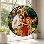 Personalized Rose Garden Photo Stained Glass Suncatcher