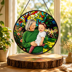 Personalized Rose Garden Photo Stained Glass Suncatcher