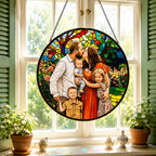 Personalized Rose Garden Photo Stained Glass Suncatcher
