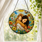 Personalized Sunlit Meadow Photo Stained Glass Suncatcher