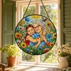 Personalized Sunlit Meadow Photo Stained Glass Suncatcher