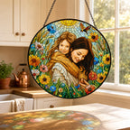 Personalized Sunlit Meadow Photo Stained Glass Suncatcher