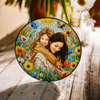 Personalized Sunlit Meadow Photo Stained Glass Suncatcher