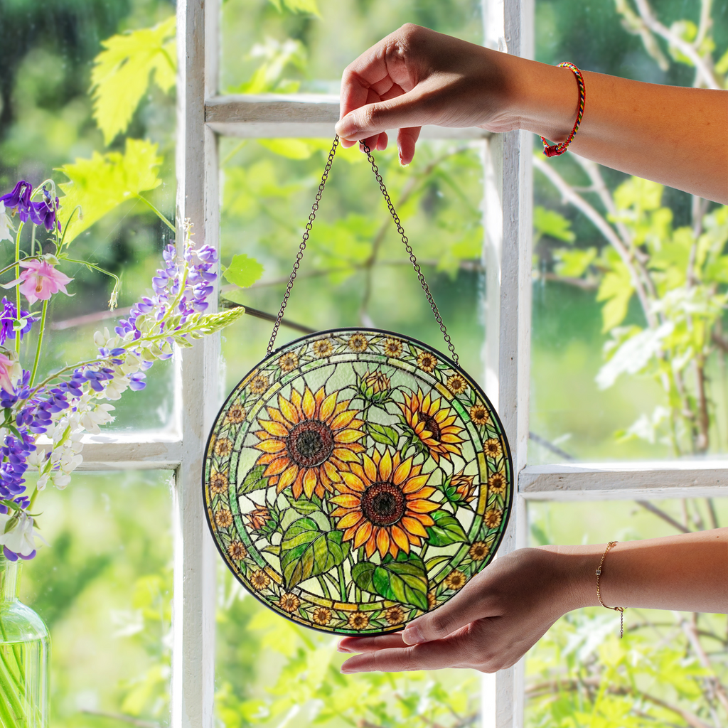 Sunflower Stained Glass Suncatcher