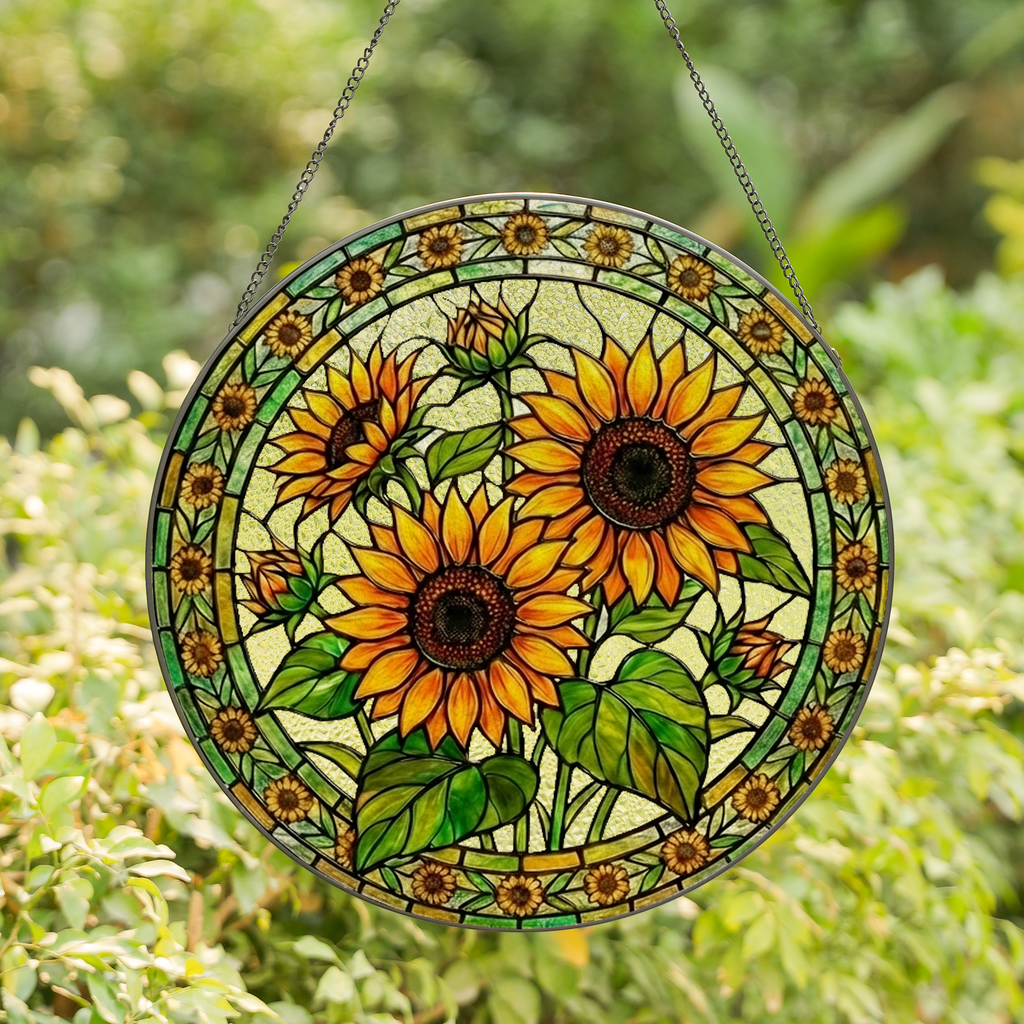 Sunflower Stained Glass Suncatcher