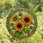 Sunflower Stained Glass Suncatcher