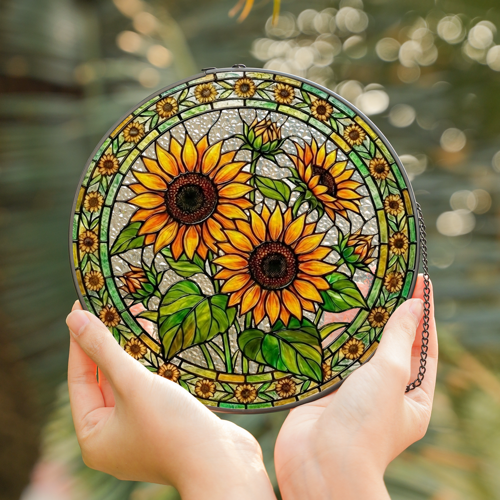 Sunflower Stained Glass Suncatcher