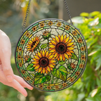 Sunflower Stained Glass Suncatcher