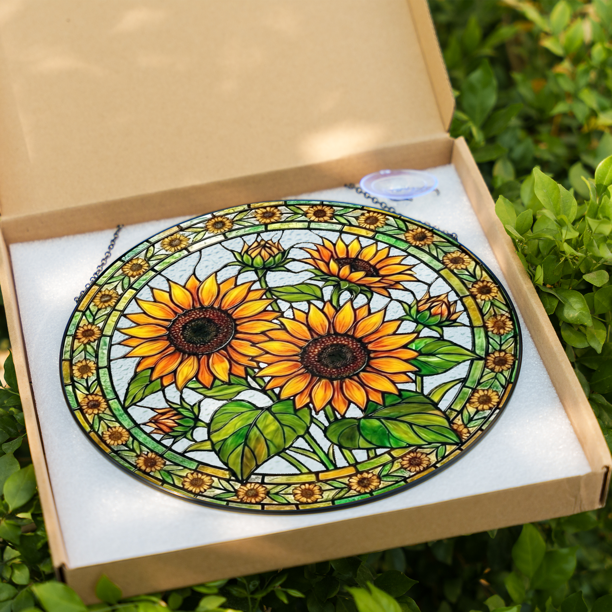 Sunflower Stained Glass Suncatcher