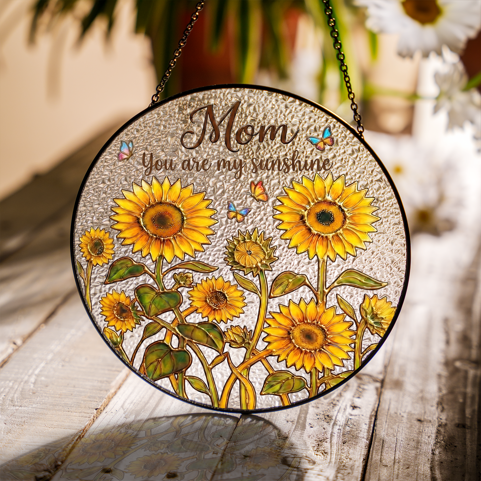 Mom Sunshine Stained Glass Suncatcher