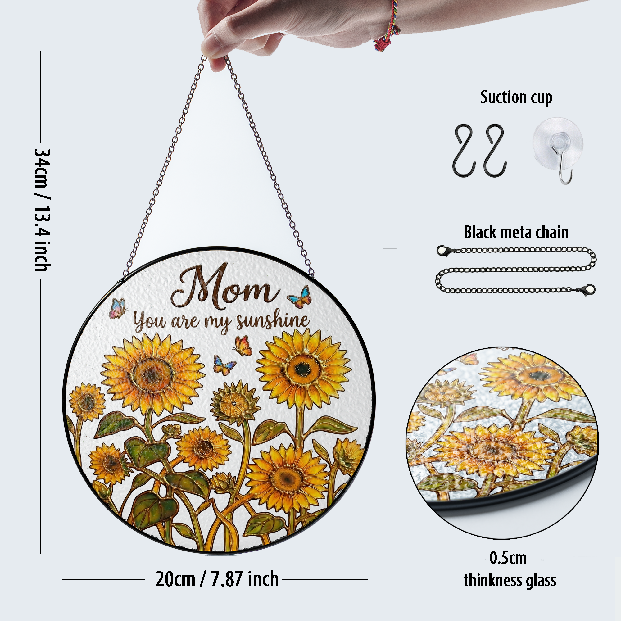 Mom Sunshine Stained Glass Suncatcher