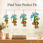 Tea Time Frog on Mushroom Holographic Acrylic Suncatcher