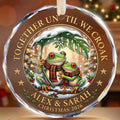 Personalized Together Until We Croak Frog Couple Christmas Glass Ornament