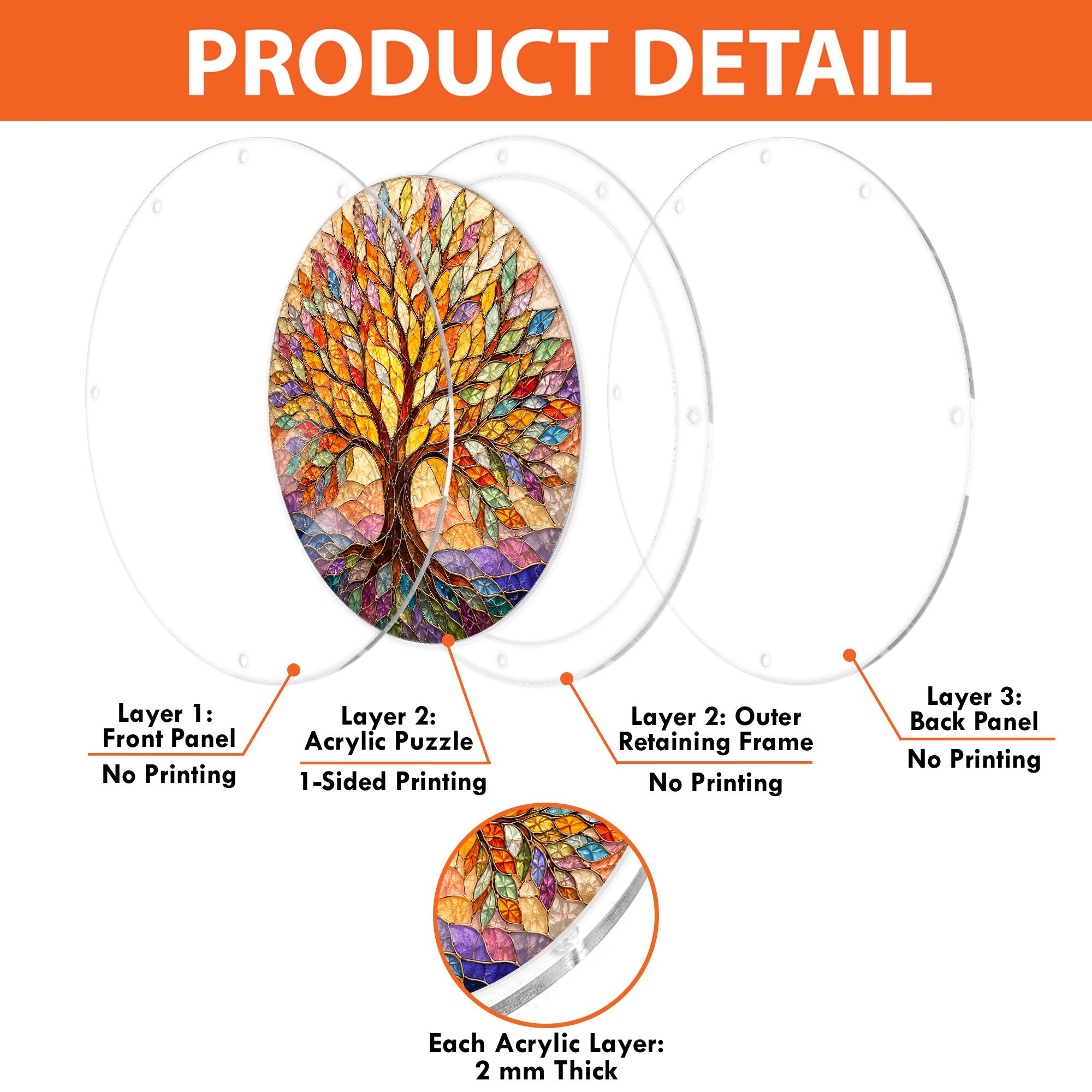 Tree of Life Acrylic Puzzle Suncatcher