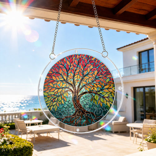 Tree of life acrylic puzzle suncatcher