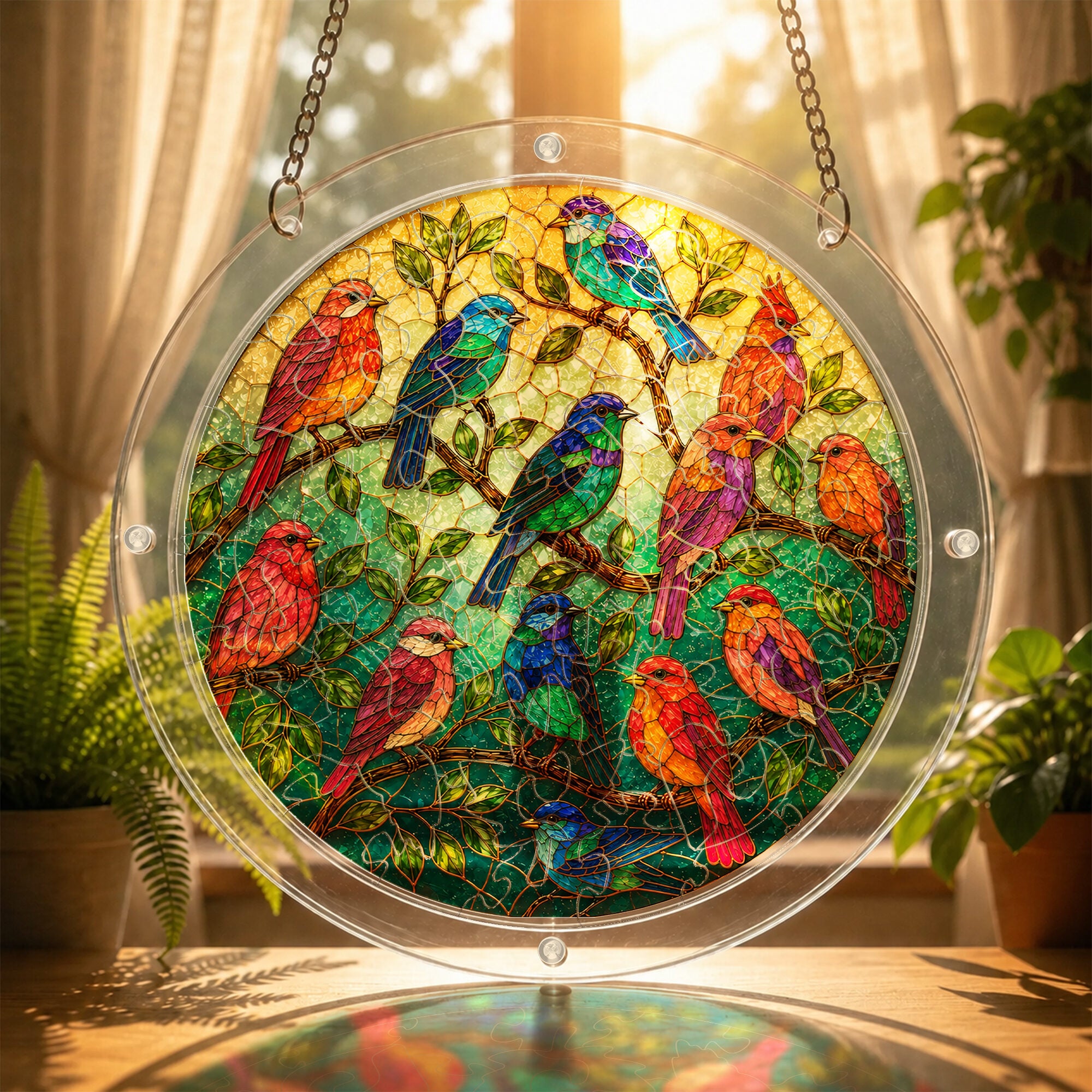 Garden Songbird Acrylic Puzzle Suncatcher