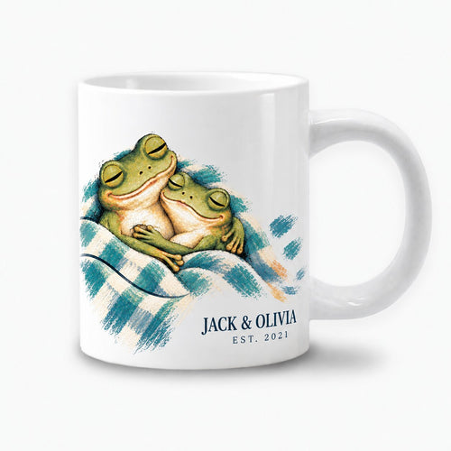 Personalized Under One Blanket Frog Couple Mug