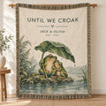 Until We Croak Frog Couple Woven Blanket