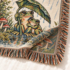 Until We Croak Frog Couple Woven Blanket