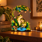 Until We Croak Frog Couple Leaf Umbrella Acrylic Night Light
