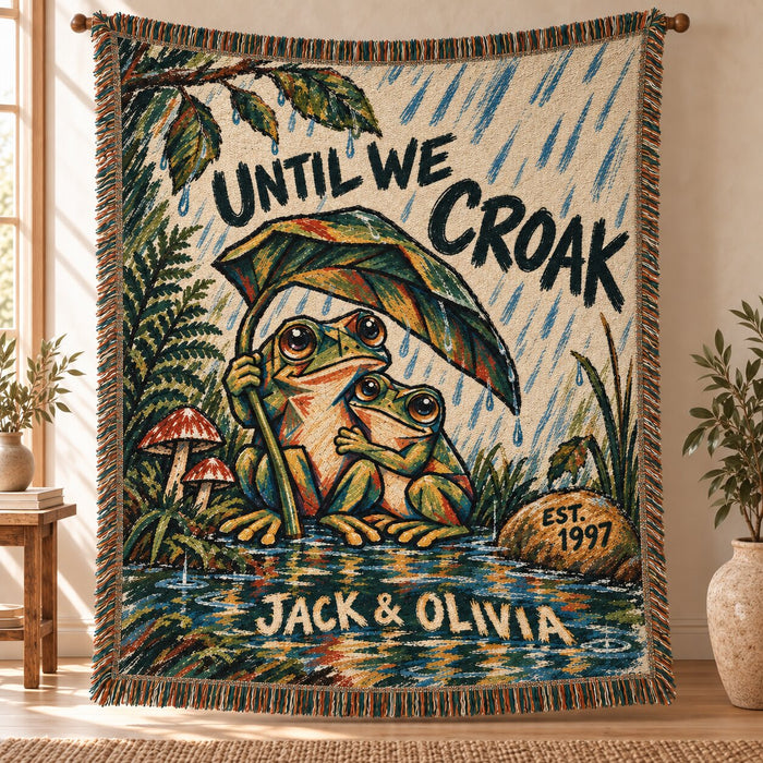 Until We Croak Woven blanket