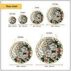 White rose stained glass suncatcher lifestyle