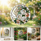 White rose stained glass suncatcher packaging