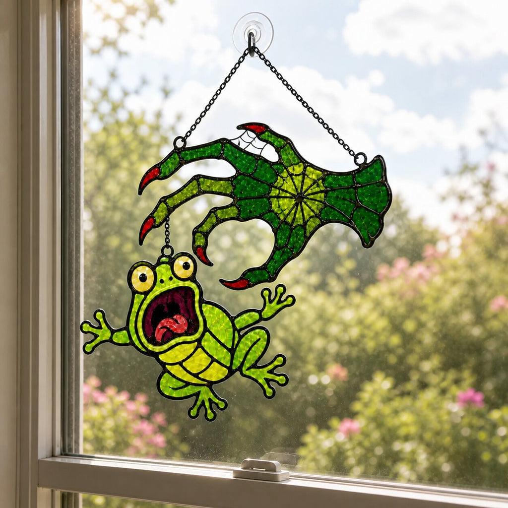 Witch Hand & Screaming Frog Holographic Acrylic Suncatcher