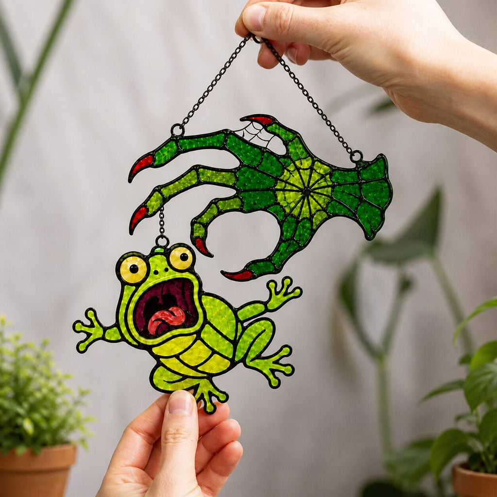 Witch Hand & Screaming Frog Holographic Acrylic Suncatcher