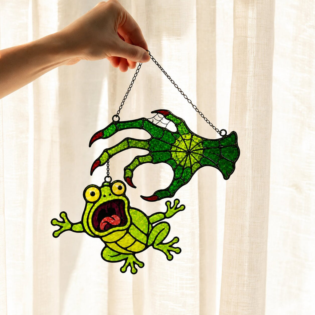 Witch Hand & Screaming Frog Holographic Acrylic Suncatcher