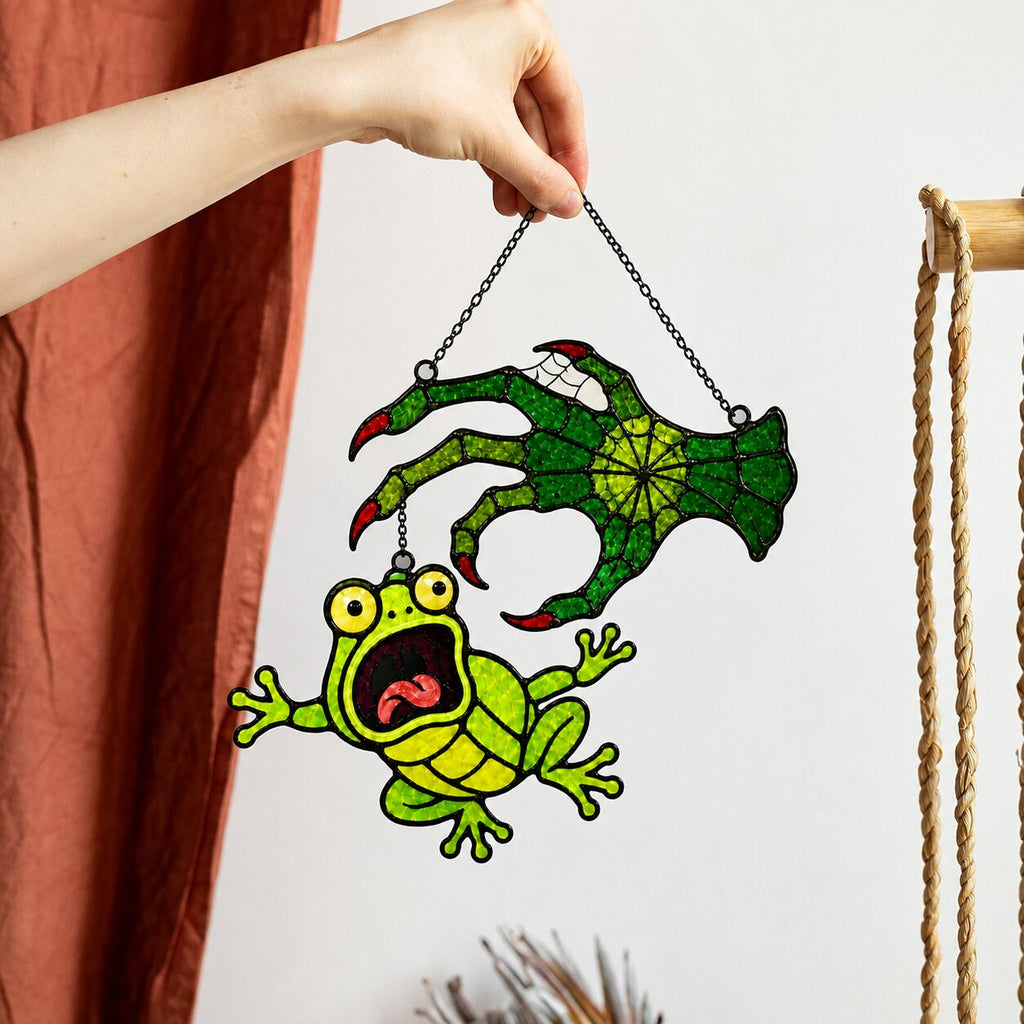 Witch Hand & Screaming Frog Holographic Acrylic Suncatcher