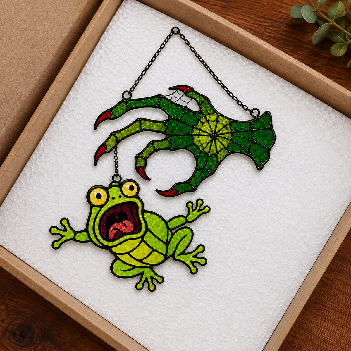 Witch Hand & Screaming Frog Holographic Acrylic Suncatcher