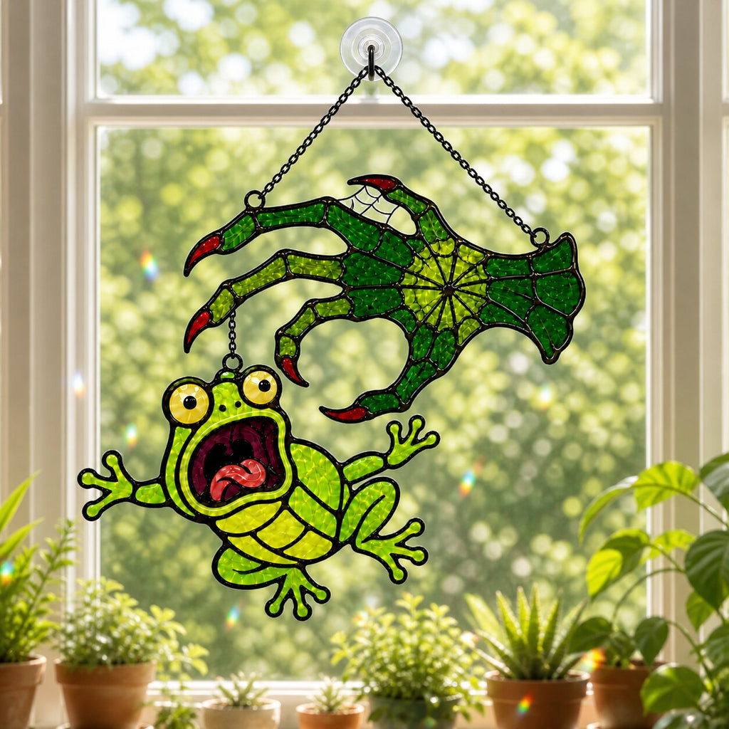 Witch Hand & Screaming Frog Holographic Acrylic Suncatcher