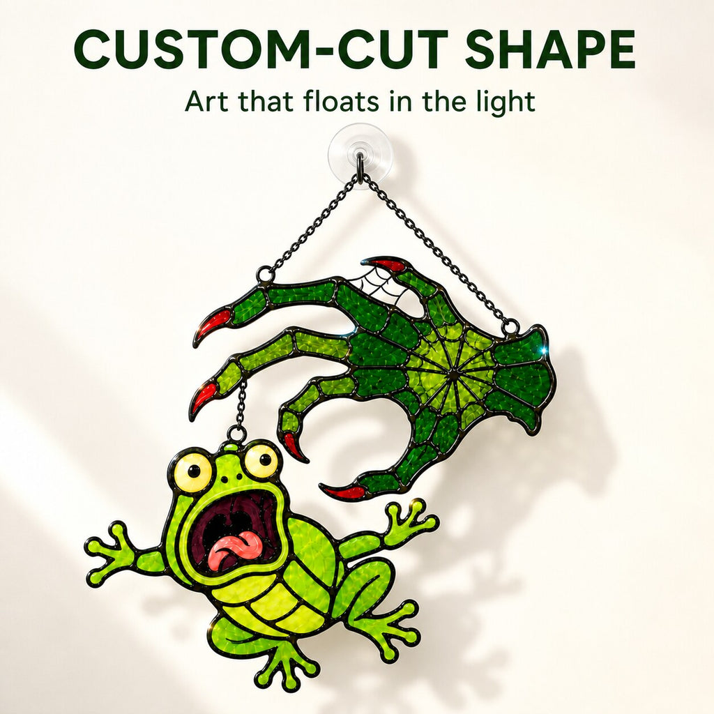 Witch Hand & Screaming Frog Holographic Acrylic Suncatcher