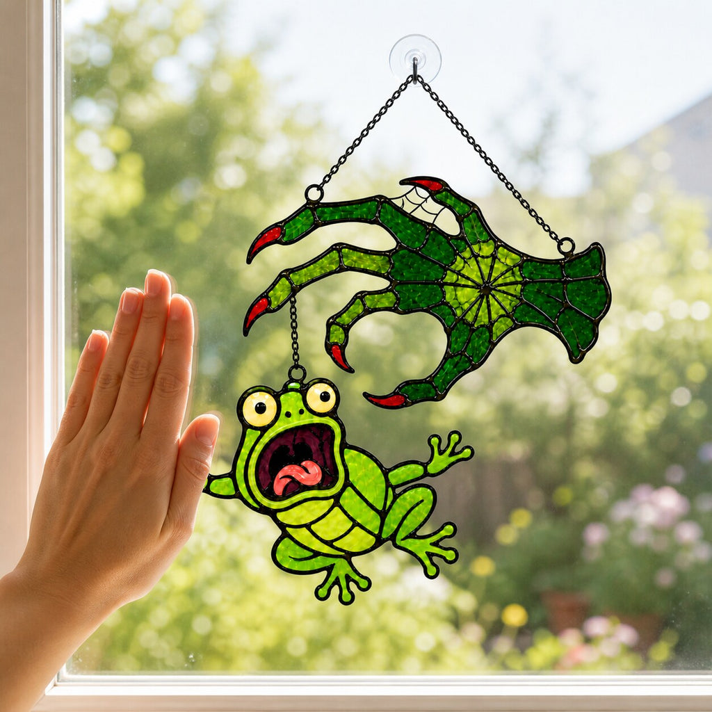Witch Hand & Screaming Frog Holographic Acrylic Suncatcher