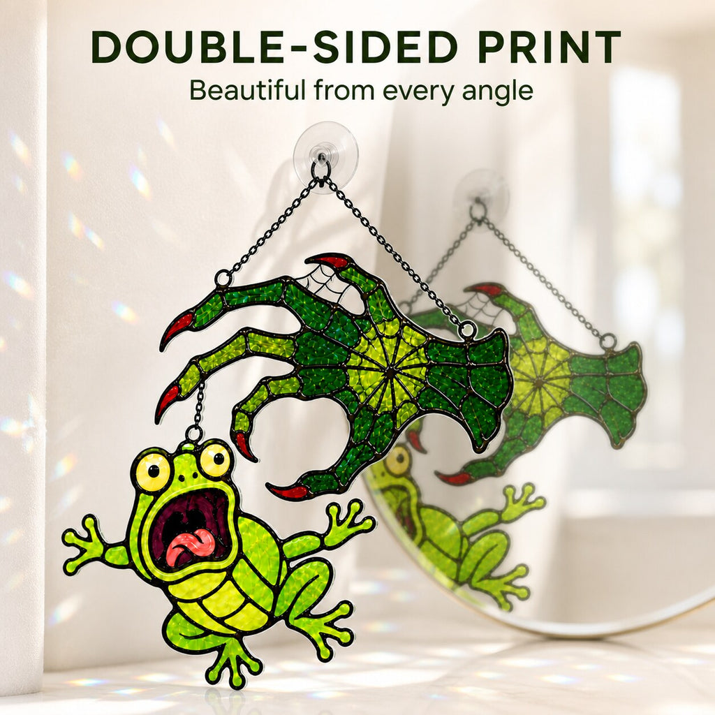 Witch Hand & Screaming Frog Holographic Acrylic Suncatcher