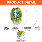Layered acrylic construction detail for the Citrine Wisteria Hummingbird puzzle suncatcher.